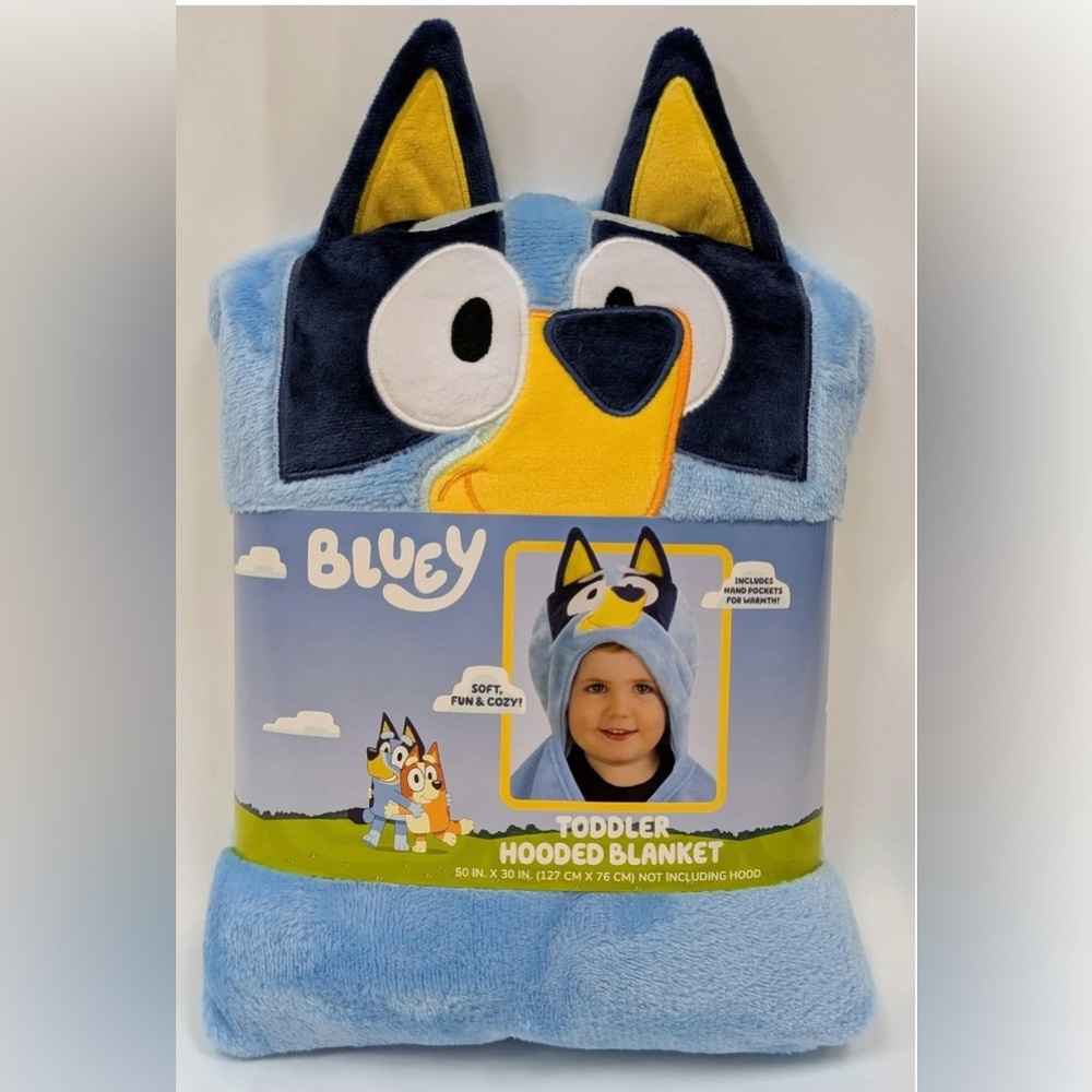 Toddler Hooded Blanket - Blue